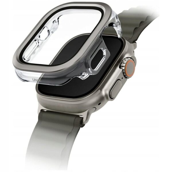 UNIQ Case Voute for Apple Watch Ultra 49mm Tempered Glass | TITANIUM SILVER